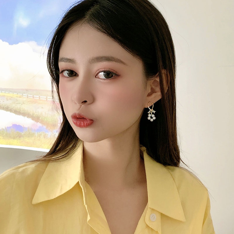 Khuyên Tai Đính Ngọc Trai Thiết Kế Đơn Giản Thanh Lịch