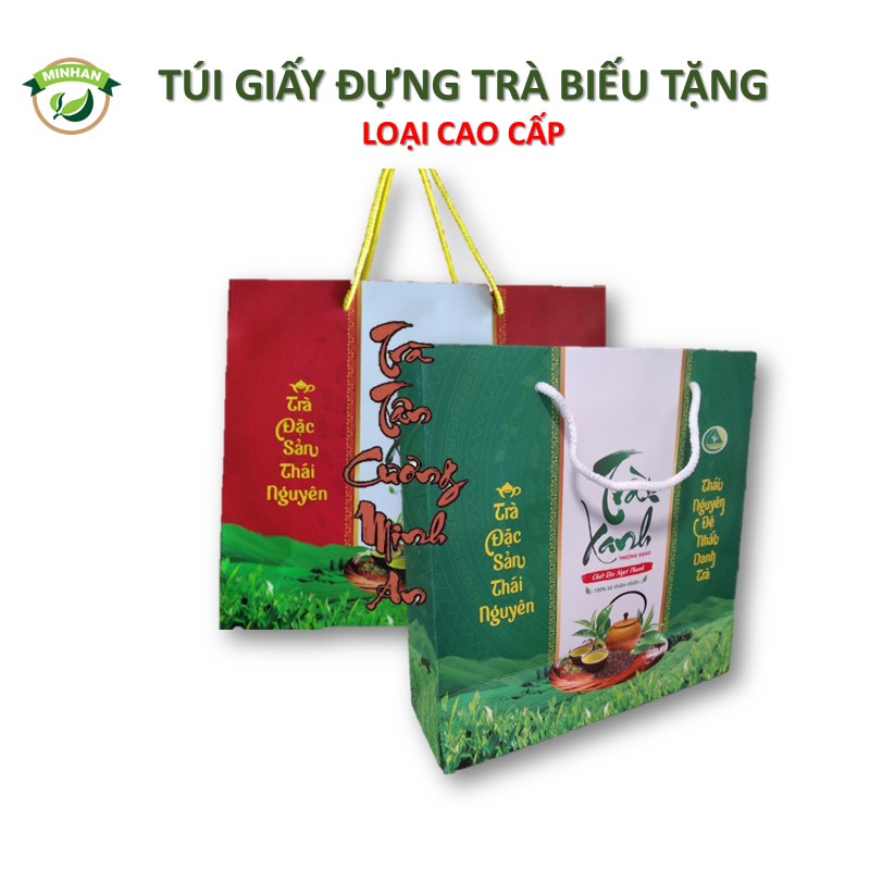 Túi giấy đựng trà xanh Thái Nguyên Tân Cương làm quà biếu tặng