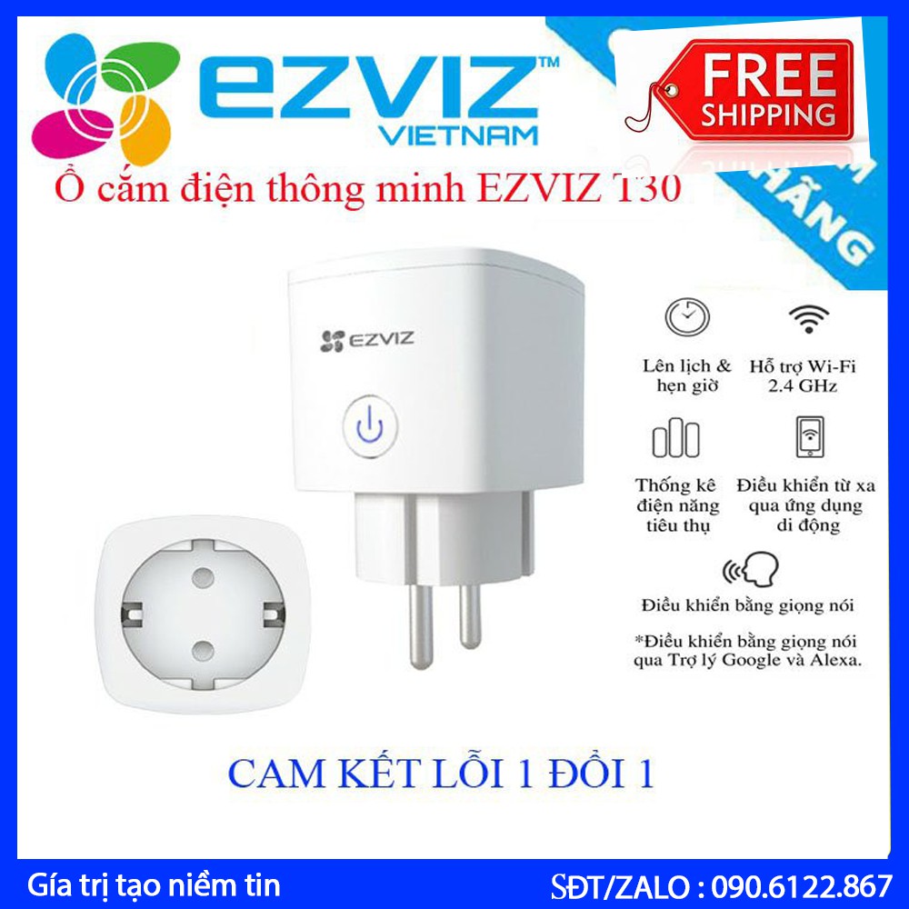 Ổ CẮM ĐIỆN THÔNG MINH EZVIZ T30 ĐIỀU KHIỂN QUA ĐIỆN THOẠI