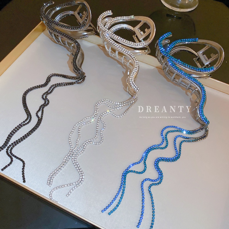 Kẹp Tóc Tua Rua Hình Cá Mập Đính Kim Cương Giả Thời Trang Cho Nữ