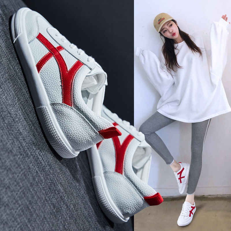 Internet Hot Trắng Giày Nữ Sinh Viên Hàn Quốc Da Đế Bằng Thể Thao Skate Mùa Xuân Thoáng Khí Đế Mềm Doug Đơn giày | BigBuy360 - bigbuy360.vn