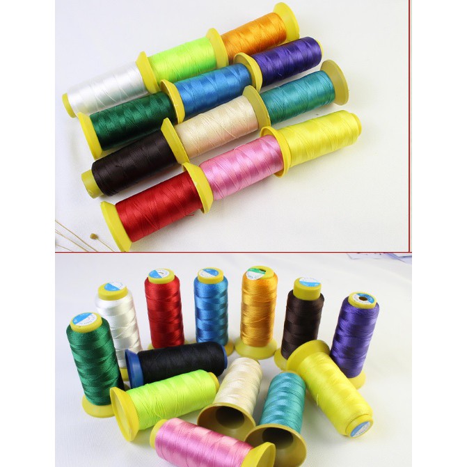 dây chỉ dù nylon làm tua rua màu đen, chỉ may giày dép, túi xách handmade 4.9