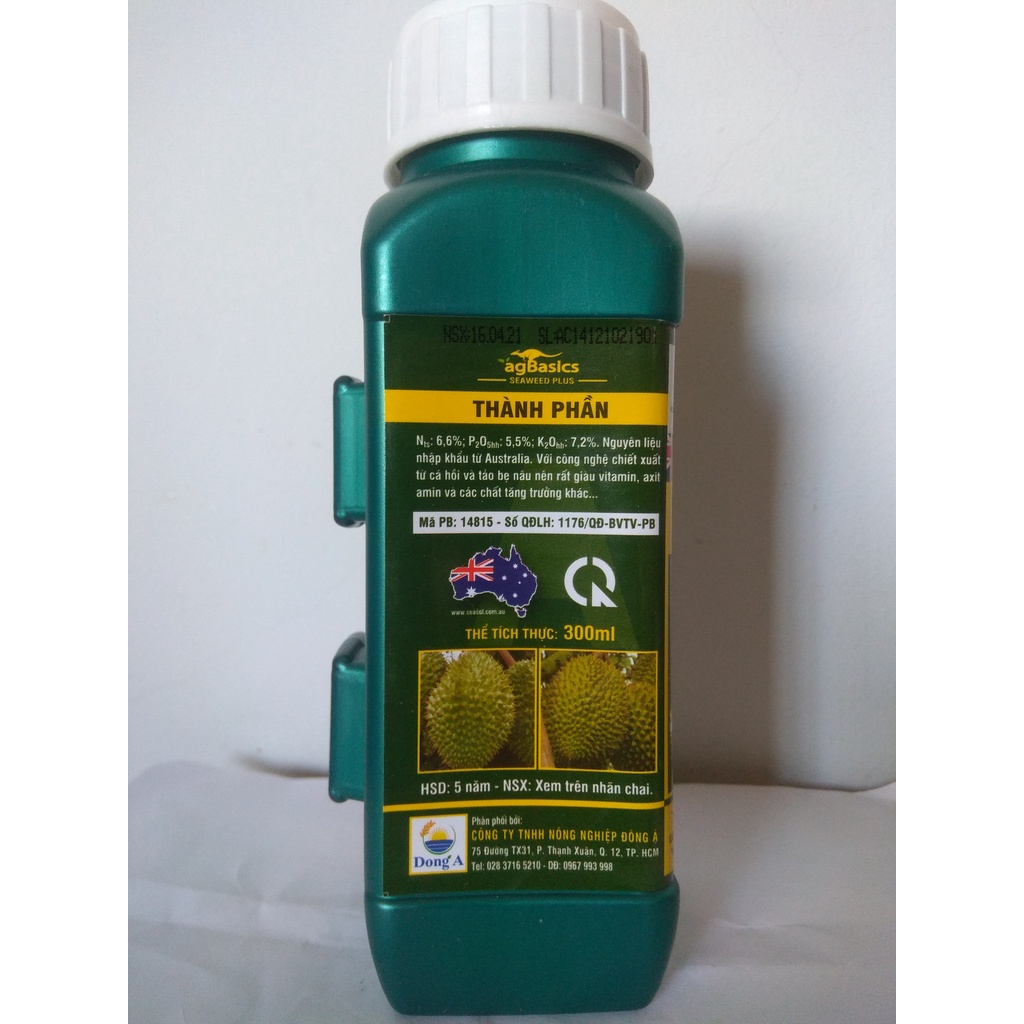 Chai  Agbasics giúp lớn trái, mỏng vỏ, to múi, dày cơm - chai 300ml