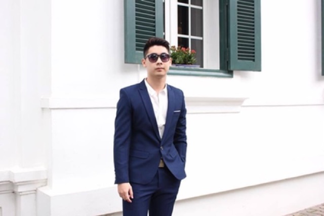 Bộ vest nam,Aó vest nam thời trang ,bộ suit màu xanh than cao cấp lịch lãm cho phái mạnh, com lê blaze