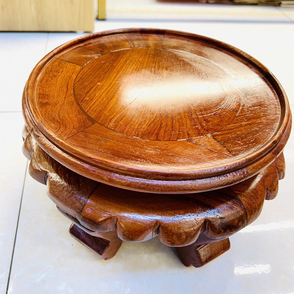 Kỷ tròn, đôn tròn, chân kê bát hương dáng cao gỗ hương cao cấp 28cm