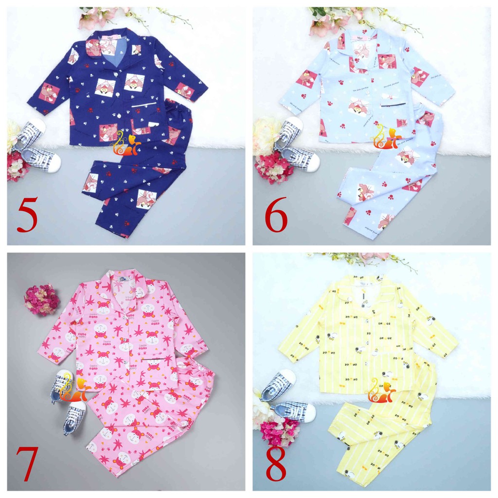 (Phần 1) Size số 4 - Đồ Bộ Mặc Nhà "Quần Dài" Pijama Kate Thái - Cho Bé 13 - 17kg. Từ 2 tuổi - 4 tuổi.