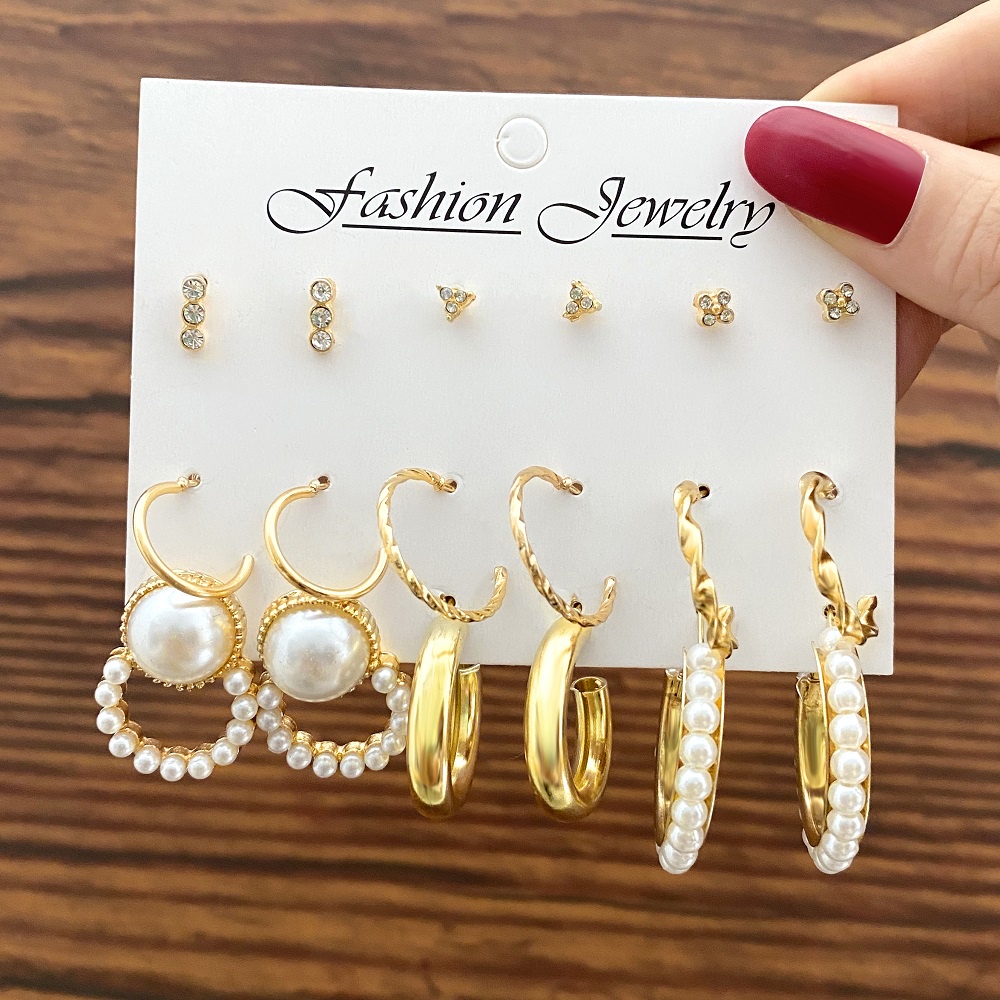 Set bông tai tròn Dodder hình rắn/ ngôi sao đính ngọc trai giả thiết kế thời trang cho nữ