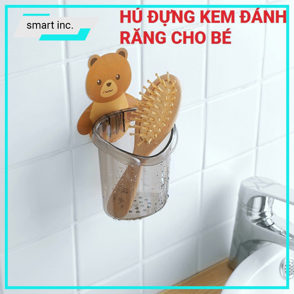 Kệ Treo Cốc Súc Miệng Khay Dán Tường Hình Thú Giá Để Hủ Ly Nhựa Đựng Bàn Chải Kem Đánh Răng Cho Bé Gắn Tường