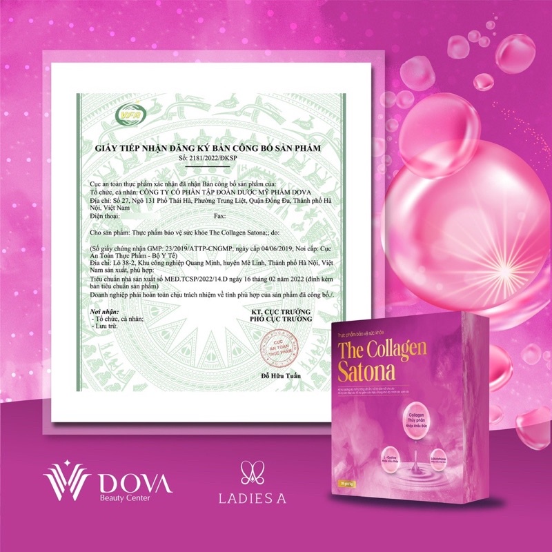 Colagen Satona dova hành chuẩn kèm quà tặng