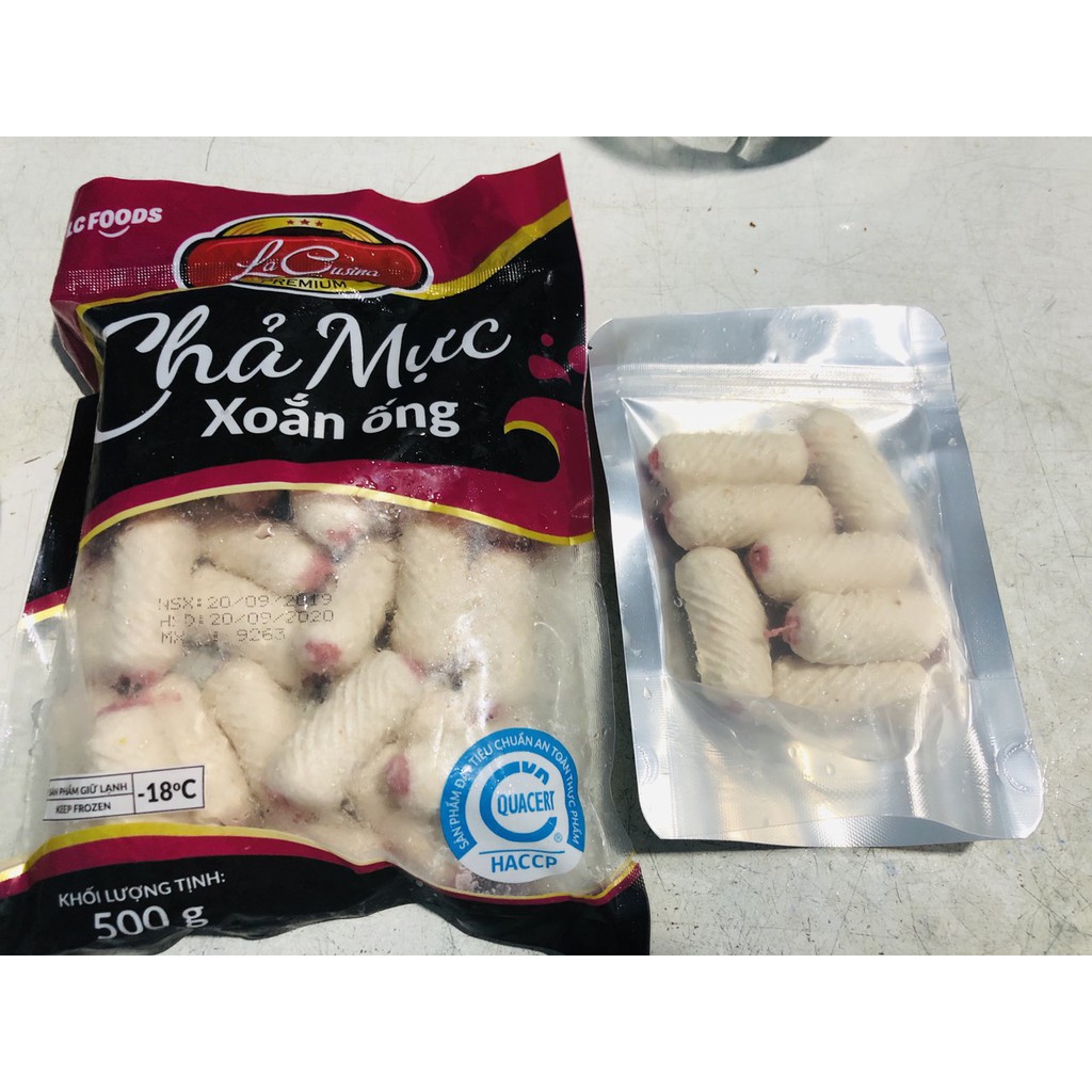 200g chả mực xoắn Lacusina xiên que, thả lẩu,...