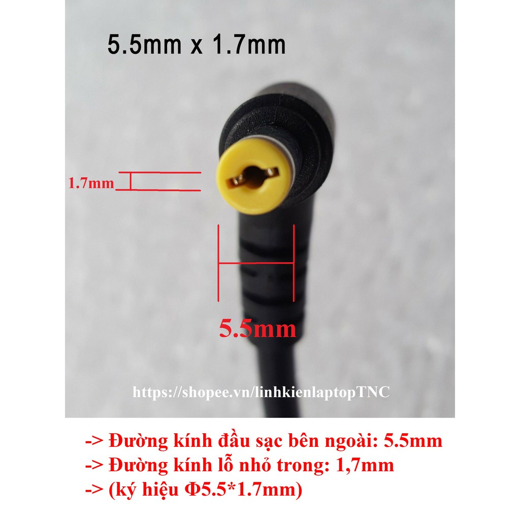 Sạc Laptop Acer 19V–3.42A – 65W  - Sạc Máy Tính Acer