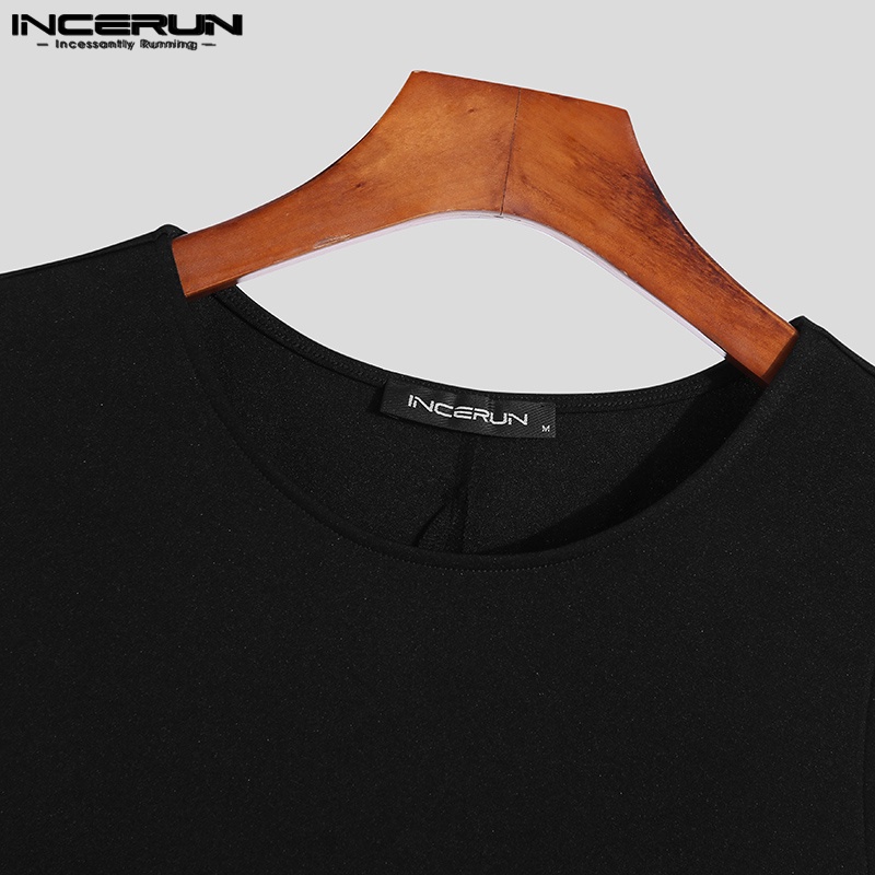 Áo ba lỗ INCERUN dáng dài phối tua rua độc đáo phong cách mùa hè năng động cho nam