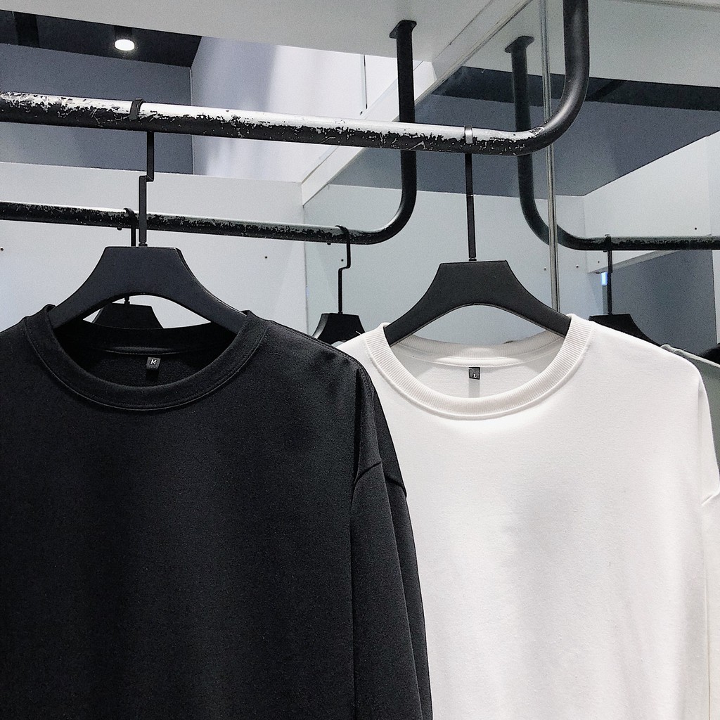 Áo Sweater Basic, ÁO TRƠN NỈ BÔNG TAY DÀI &quot;FREESHIP&quot; From Unisex