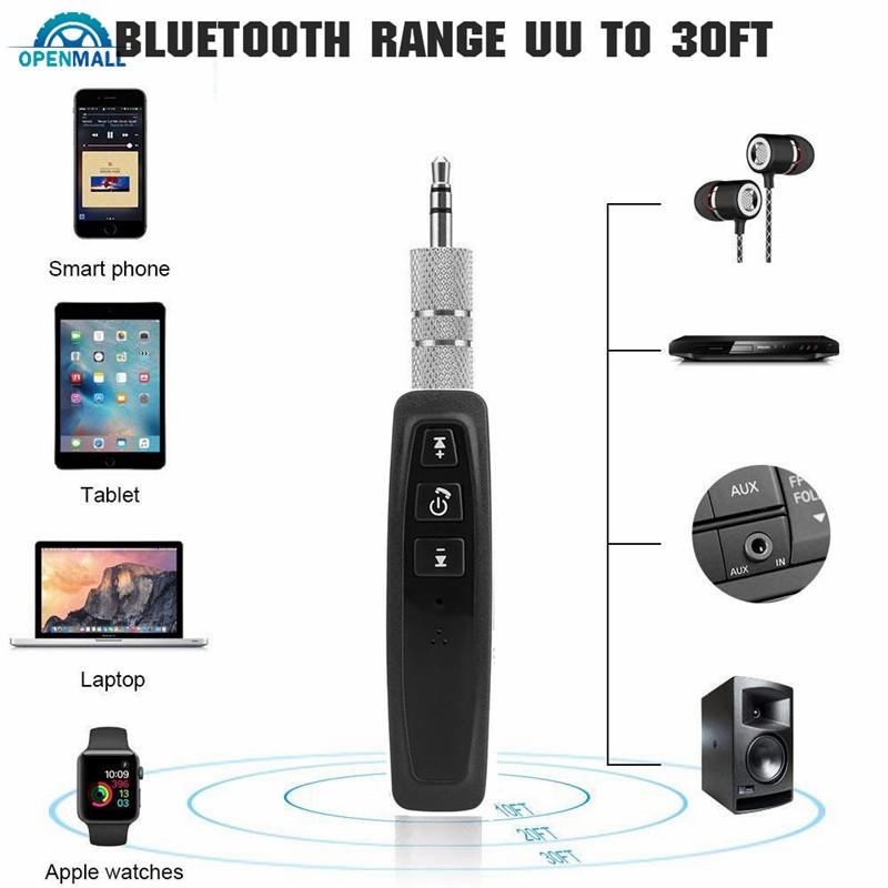 OM Bluetooth Receiver 4.1 Car Aux Hands-free Audio Adapter Wireless For Home/Car Audio Stereo System