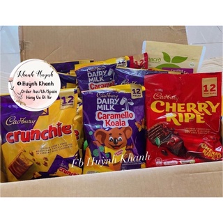 Socola Cadbury Crunchie Chocolate /Cherry Ripe /Picnic/ Caramilk/Twirl/ Flake gói 12 thanh của Úc hàng air