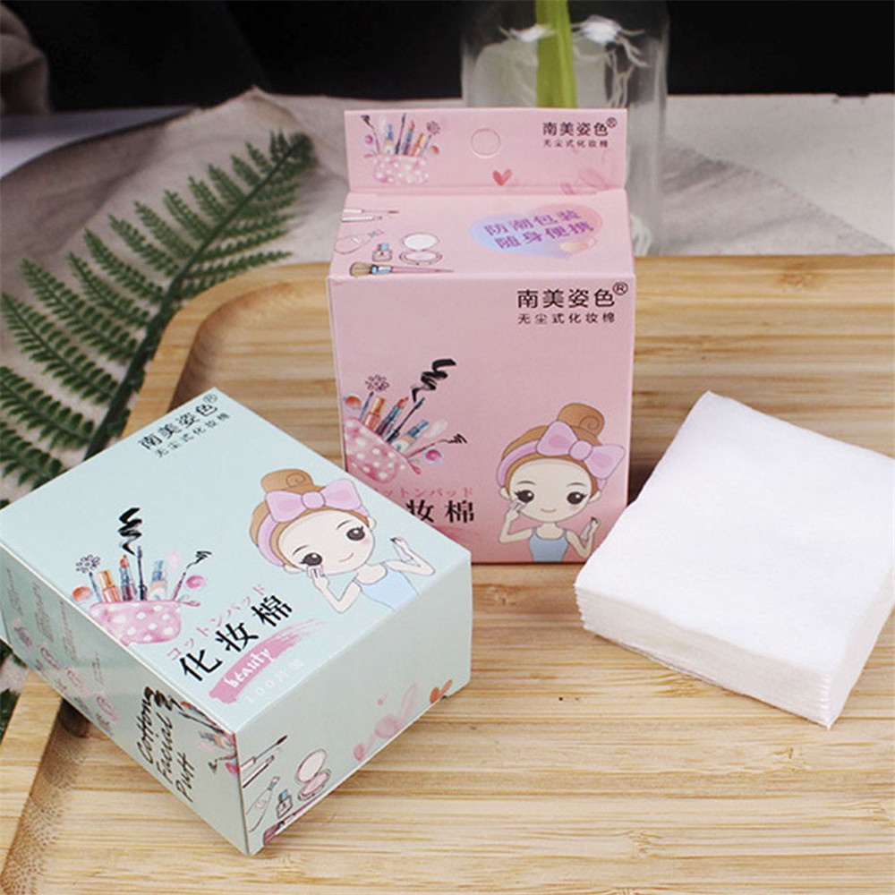 [Hàng mới về] Set 100 bông tẩy trang cotton sử dụng một lần tiện lợi