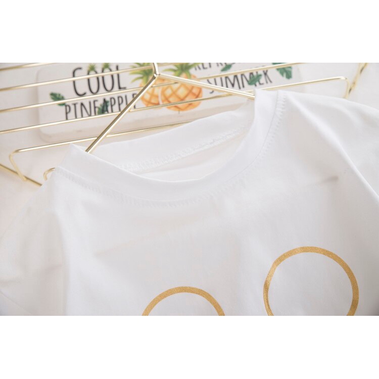 Set Đồ Thể Thao Gồm Áo Thun Cotton In Hình Chuột Mickey + Quần Ngắn Thời Trang Mùa Hè Cho Bé Trai