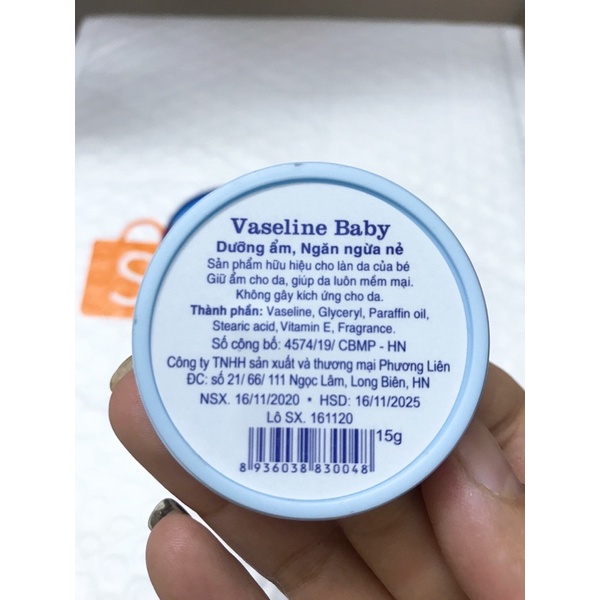 Sáp dưỡng ẩm dưỡng nẻ cho bé vaseline baby 15g