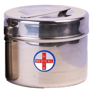 [Shop Q.10-giao hàng nhanh 30 phút - đặt nowship]Hộp đựng bông gòn/ hộp gòn đúc(304)/Hộp Inox Tròn Đựng Bông Gòn