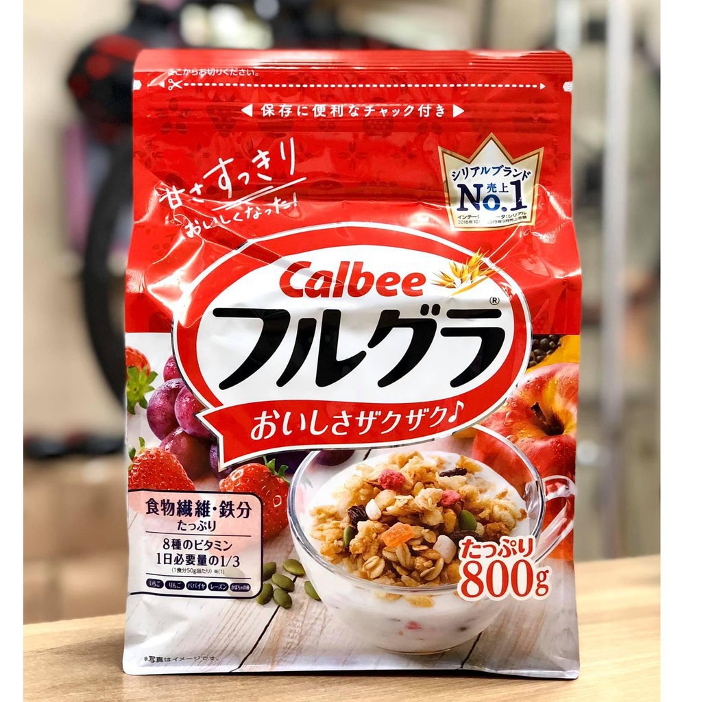Ngũ Cốc Calbee đỏ 800g sấy khô nội địa Nhật