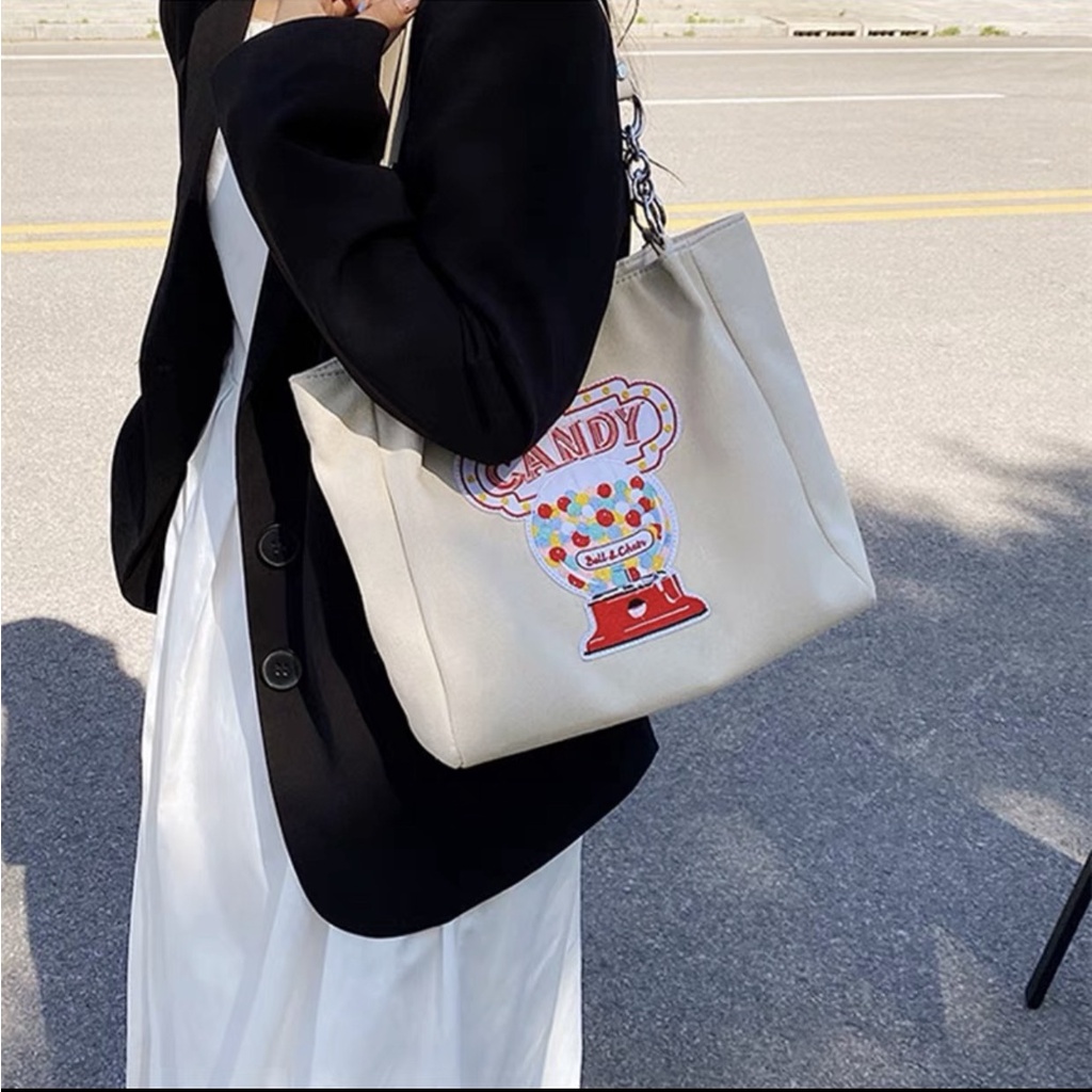 Túi tote 2022 thêu bánh donut