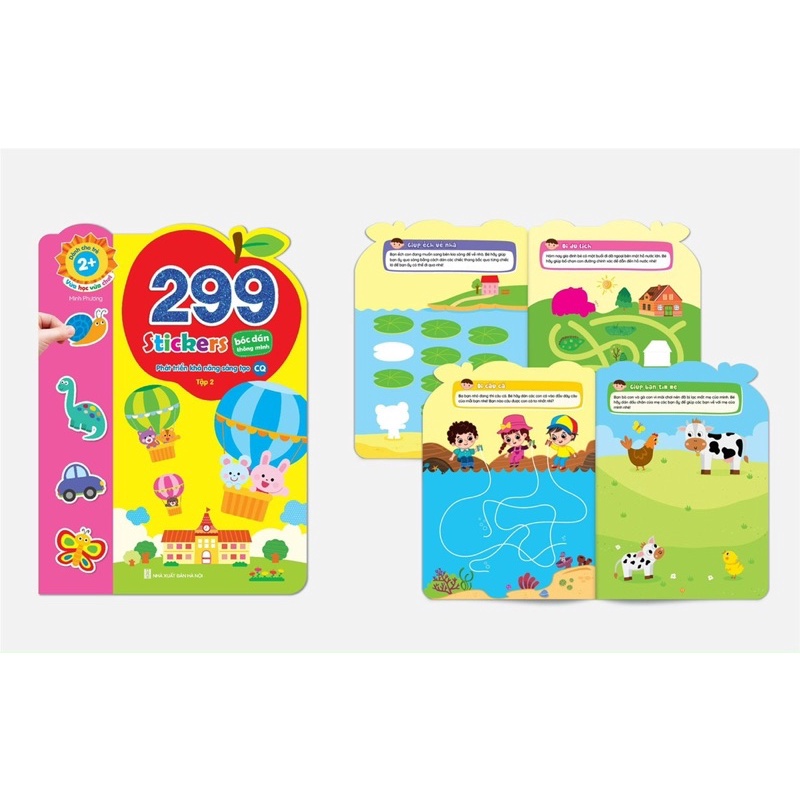 Sách - Combo 6 cuốn 299 sticker bóc dán thông minh phát triển IQ EQ CQ