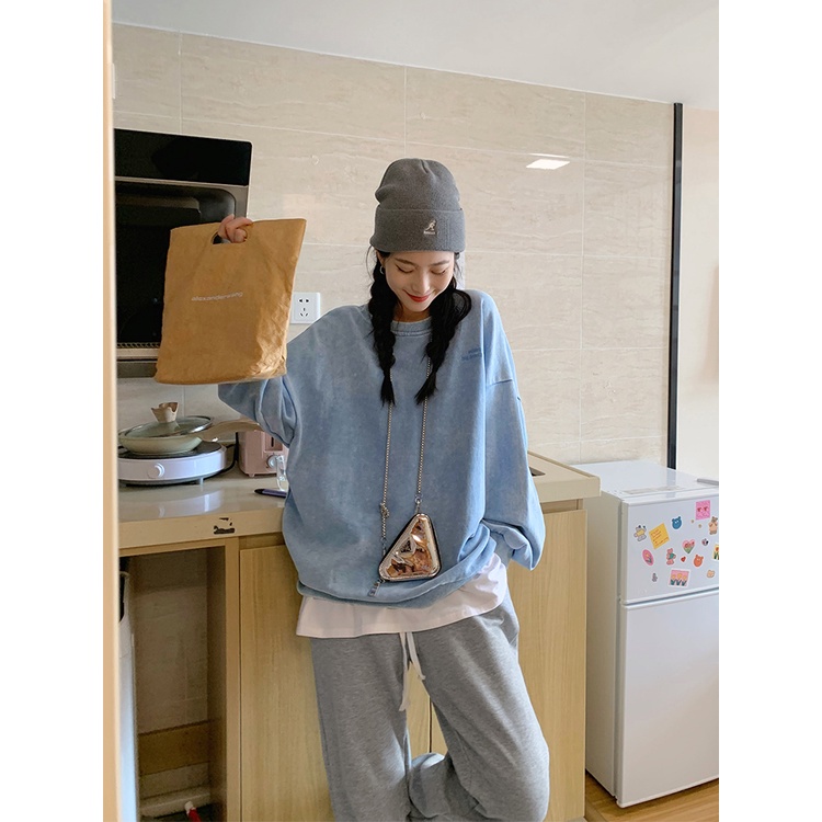 Áo Thun Tay Dài Cổ Tròn Thêu Họa Tiết Thời Trang Hàn Quốc Cổ Điển Cho Nữ | BigBuy360 - bigbuy360.vn