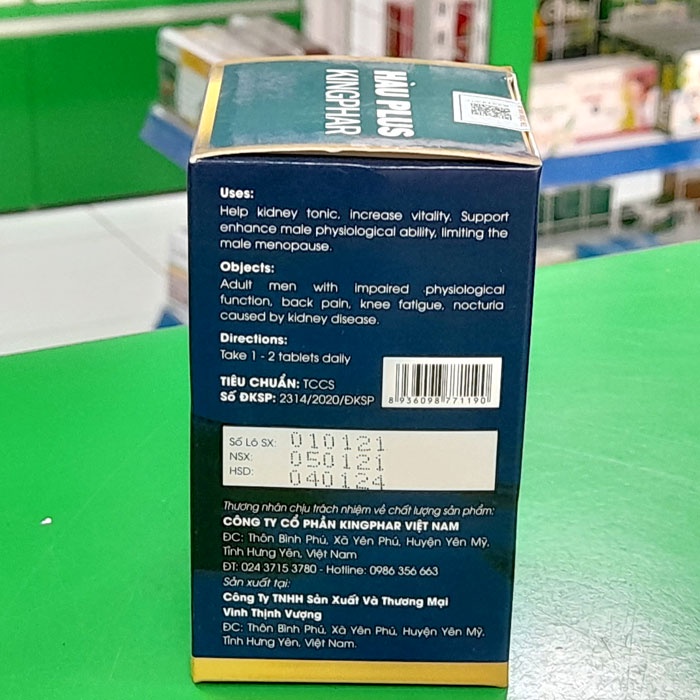 Hàu plus Kingphar- Hỗ trợ bổ thận, tráng dương, tăng cường sinh lý nam (Lọ 40 viên)