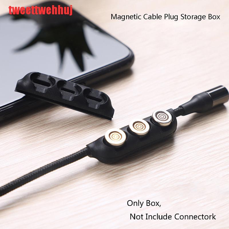 {tweettwehhuj}Magnetic Cable Plug Case Charger Plugs Micro USB Type C Connector Storage Box