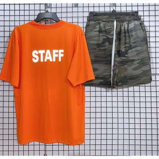 Set áo thun staff phản quang phối quần short camo