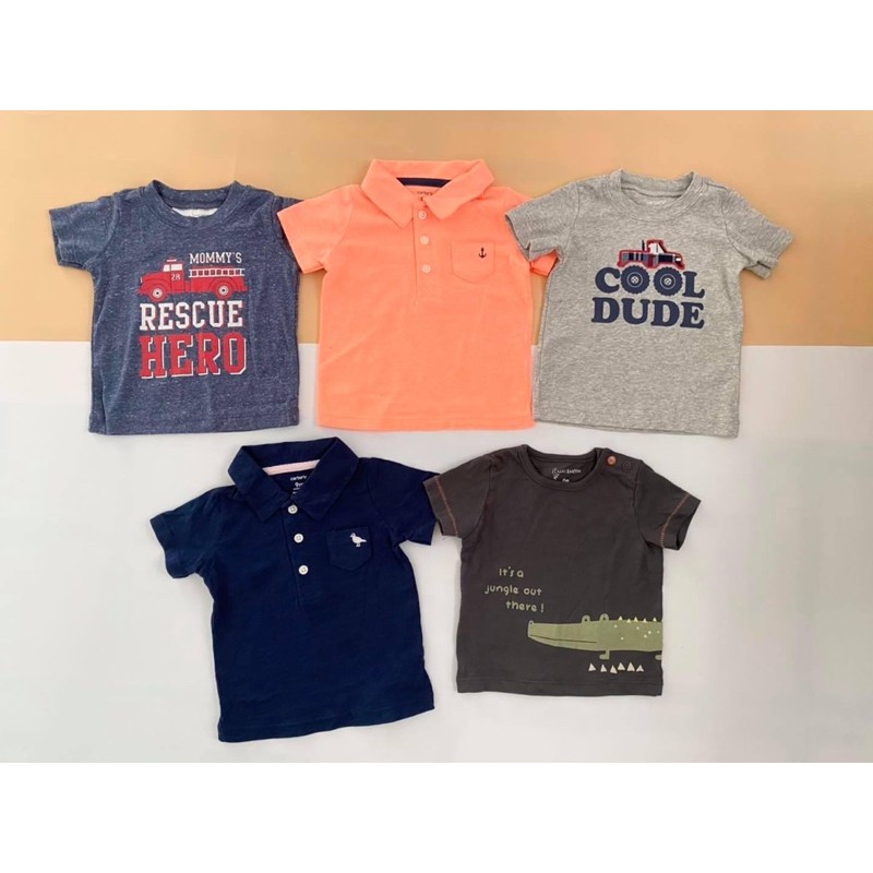 [Size 9-12M] Áo phông bé trai tay ngắn Carters/ áo thun bé trai cộc tay thun cotton/ Áo thun bé trai xuất dư - AT