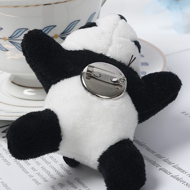 Trâm cài áo, balo, túi xách gấu bông chú gấu trúc Panda nhồi bông xinh xắn
