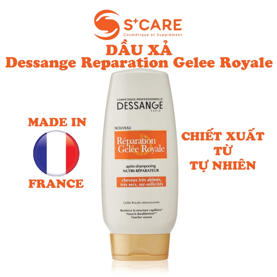Dầu xả Dessange Reparation Gelee Royale - Dầu xả nội địa Pháp chính hãng cho tóc khô xơ, hư tổn, phụ