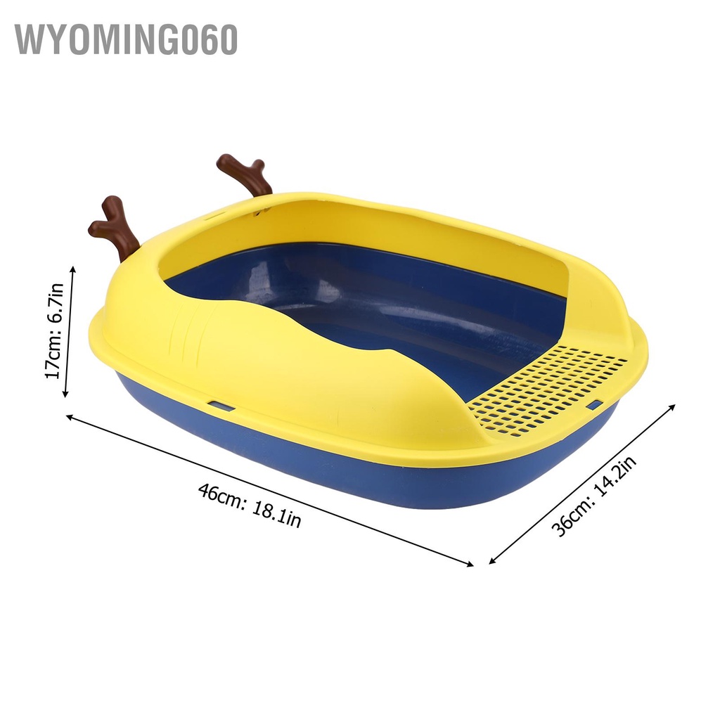 [Hàng Sẵn] Hộp lót chuồng cho mèo Splash Proof Semi kèm theo không gian lớn Nhà vệ sinh con có xẻng dành chó Hamster Chó nhỏ【Wyoming060】