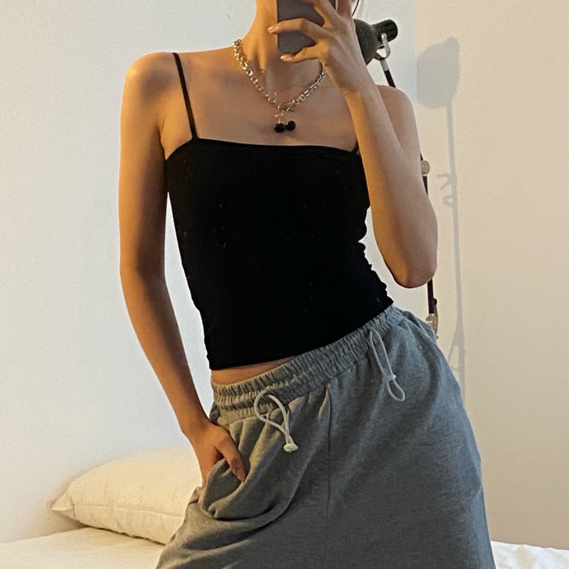 Áo hai dây màu trơn có mút đệm ngực 47271