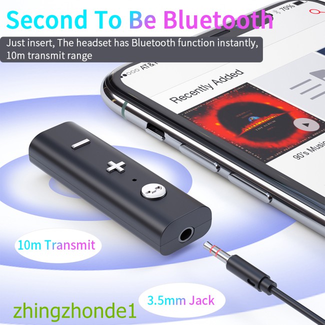 Đầu thu không dây bluetooth 5.0 dạng kẹp chuyển đổi Jack 3.5MM thành cổng âm thanh Aux