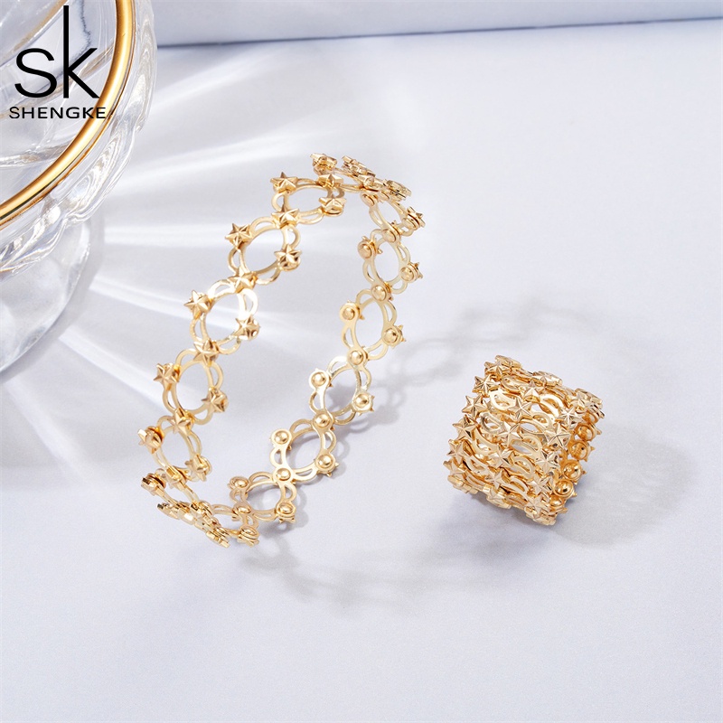 Nhẫn đeo tay Shengke đính kim cương giả sành điệu cho nữ