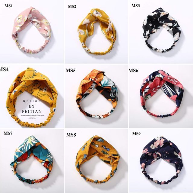 Turban tóc họa tiết tropical