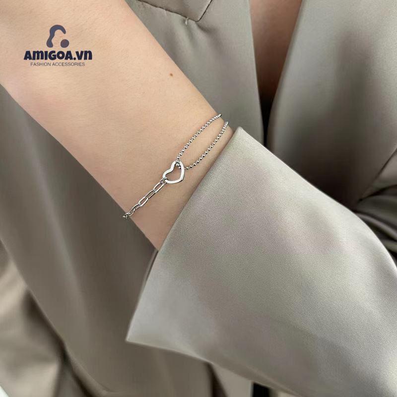 ✨✨Vòng Tay Hai Lớp Thiết Kế Khoét Rỗng Đơn Giản Thời Trang Cho Nữ