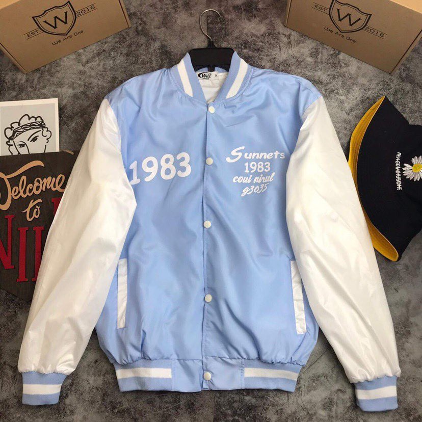 ÁO KHOÁC DÙ BOMBER 1983 xanh/ đen Unisex ẢNH THẬT