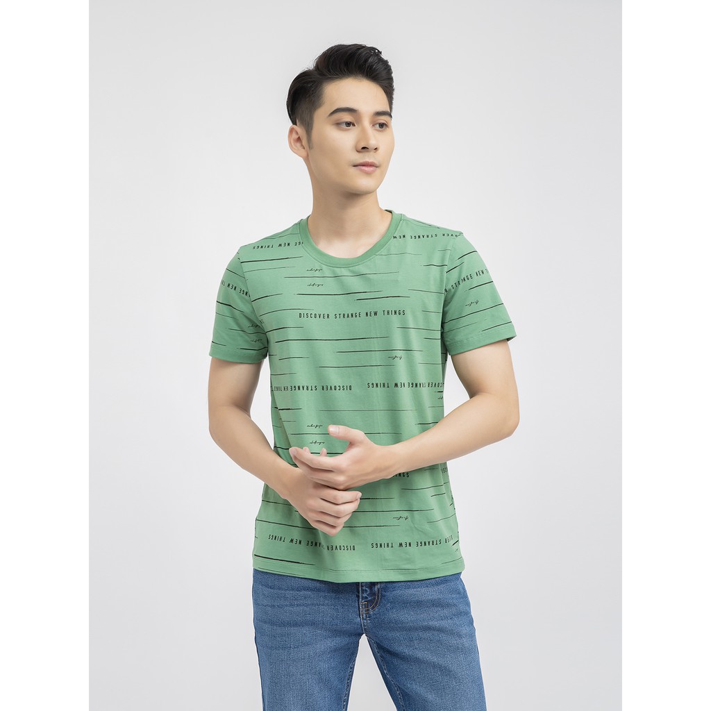 Áo thun nam cao cấp ARISTINO họa tiết toàn thân phá cách, tinh tế - ATS021S1
