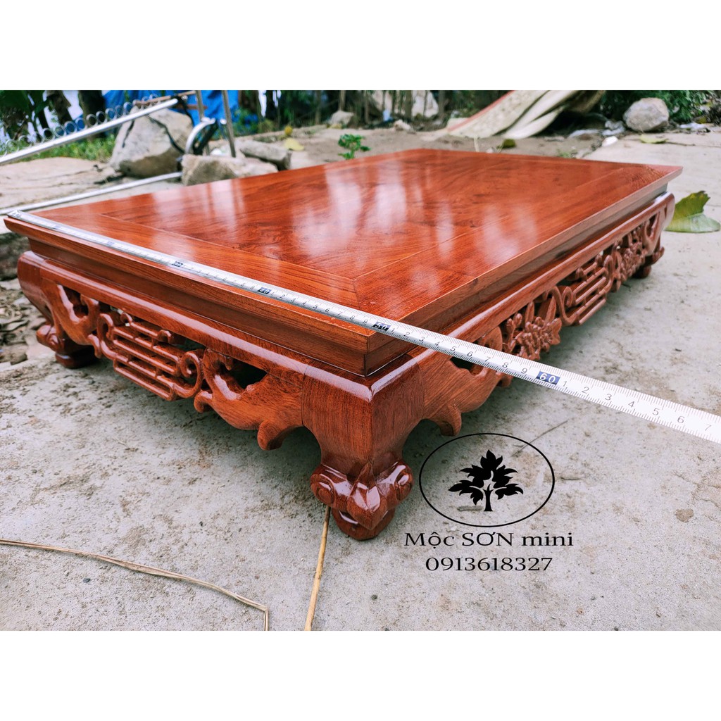Bàn osin chiện hoa mai gỗ hương hình chữ nhật cao18cm bàn ăn cơm,bàn kiểu nhật