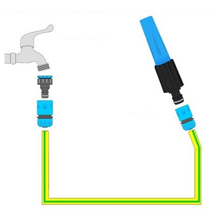 Vòi tưới cây điều chỉnh tia bằng nhựa, tặng 2 khớp nối nhanh 1 chiều ống dây nước phi 16 bảo hành 6 tháng Alate store