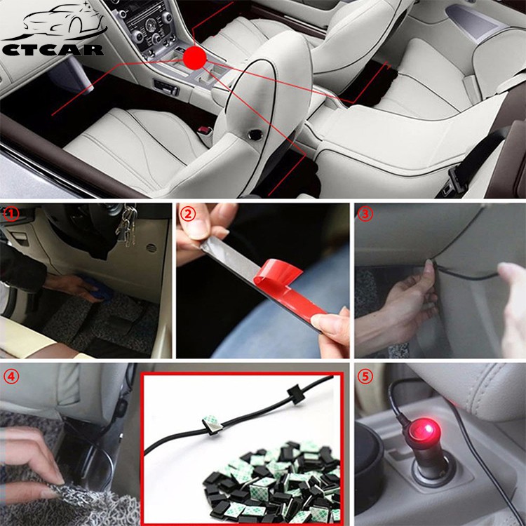 Bộ 4  đèn led gầm ghế ô tô có điều khiển 7 màu theo điệu nhạc  cao cấp dùng trang trí nội thất xe hơi CTCar