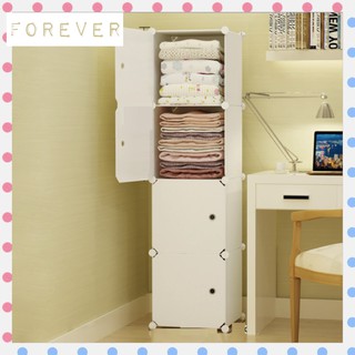 Tủ nhựa cho bé lắp ghép 4 ô đứng màu trắng 37cm  - Bảo hành 1 năm