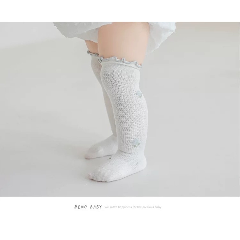 Vớ Lưới Dài Tới Gối In Hoa Phong Cách Công Chúa Dành Cho Bé Gái