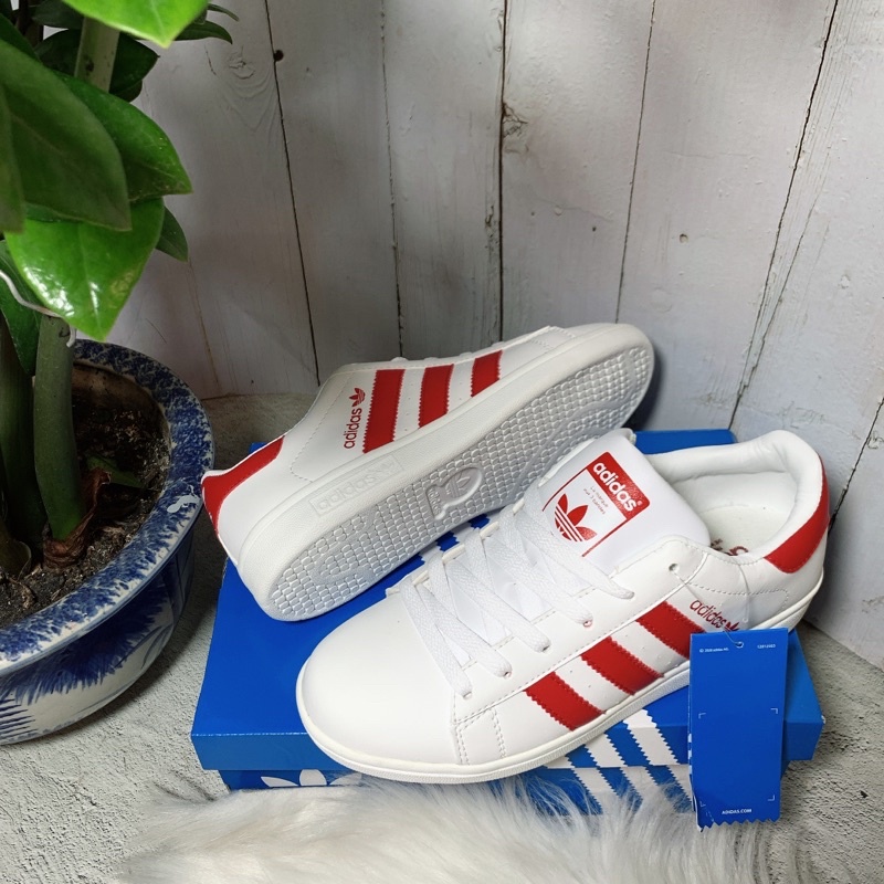 Giày sneaker thể thao trắng sọc đỏ Hot fullbox chuẩn 693