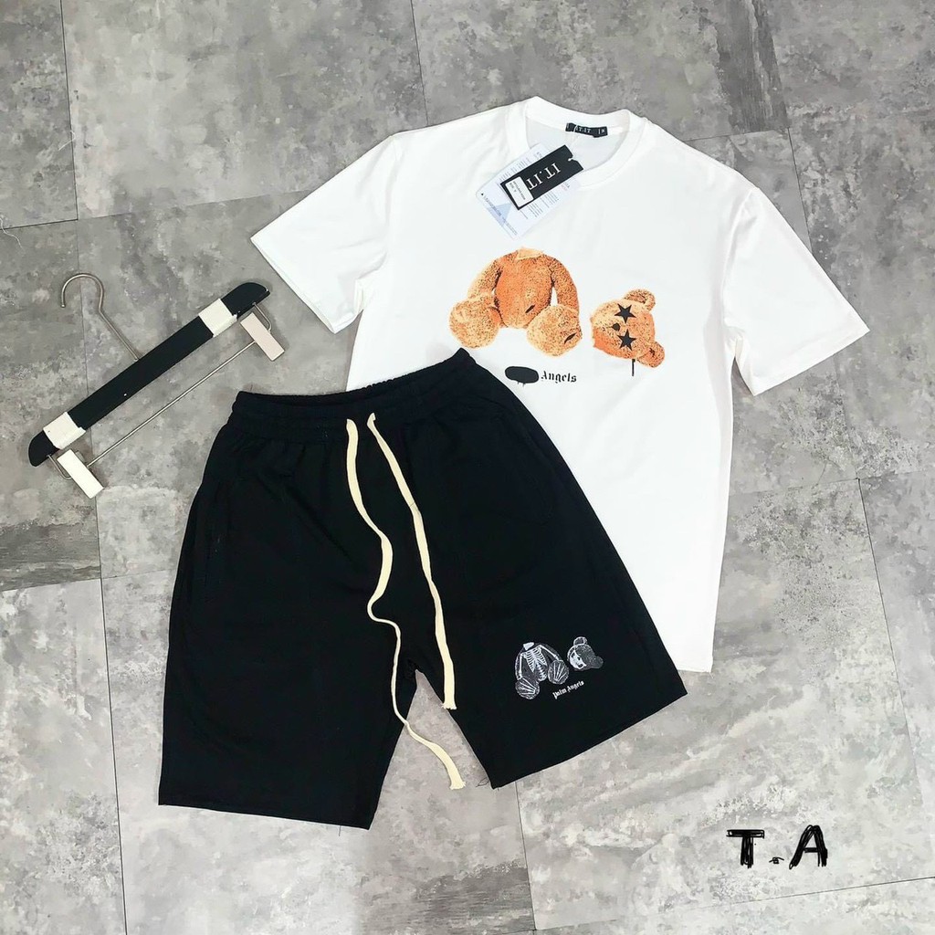 Bộ thun nam, Set bộ quần áo unisex in hình gấu độc lạ chất liệu thun lạnh co giãn 4C - BN306 | BigBuy360 - bigbuy360.vn