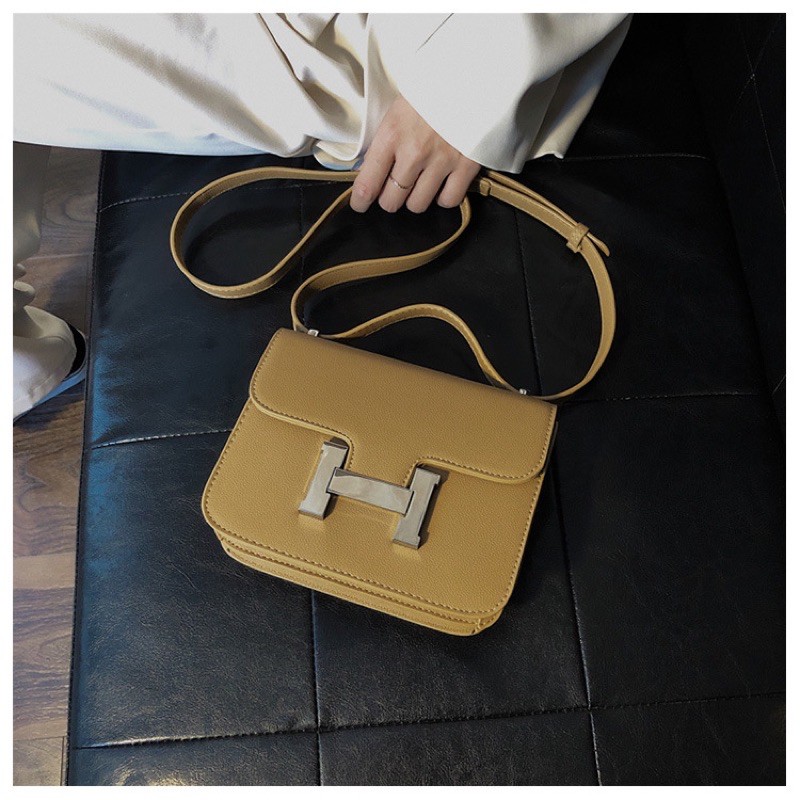 Túi xách nữ khóa chữ H dáng vuông đeo vai đeo chéo thời trang thanh lịch cao cấp