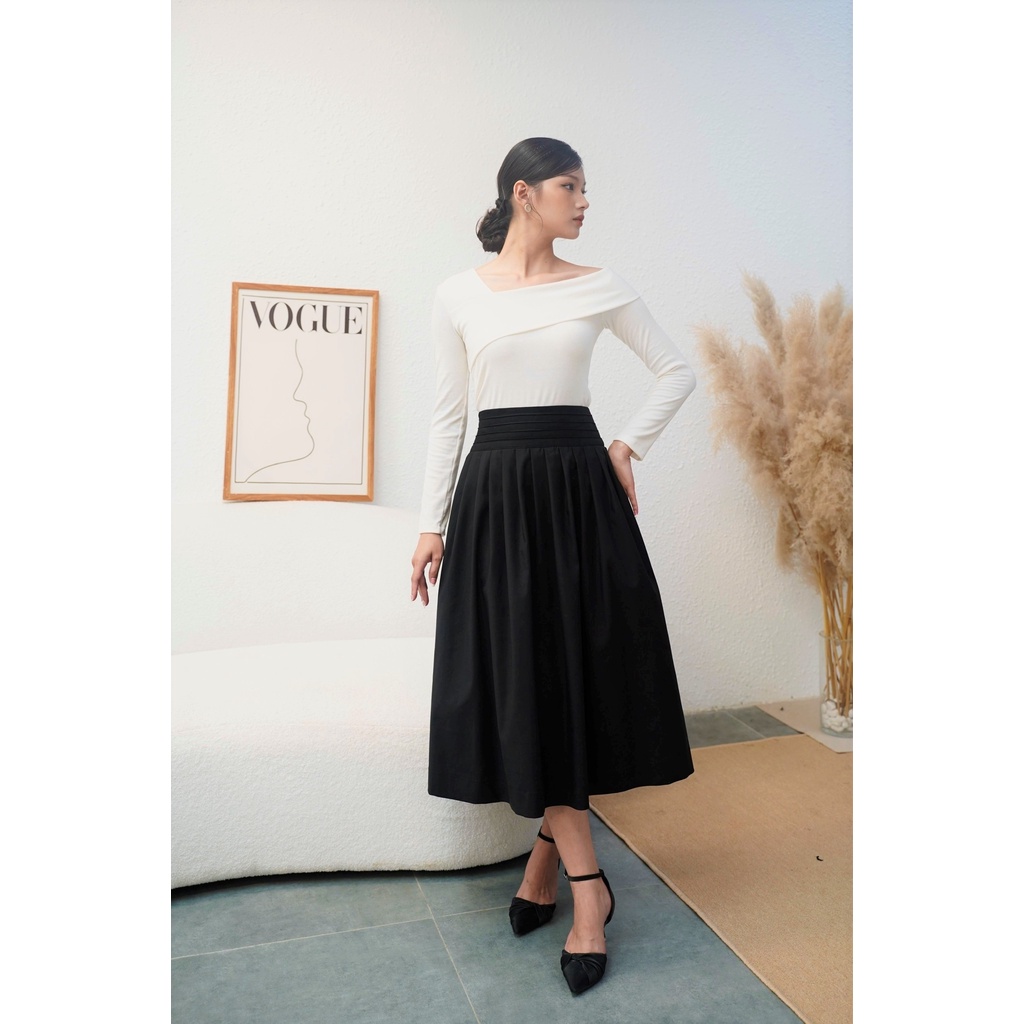 Kelly Skirt - Chân váy xếp ly dáng xòe CẠP CAO MAY GÂN hàng thiết kế by DAO Concep